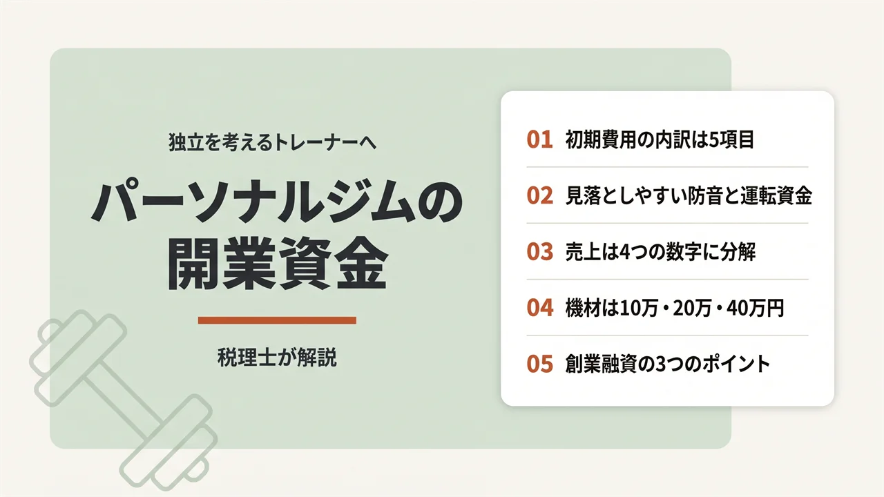 パーソナルジムの開業資金