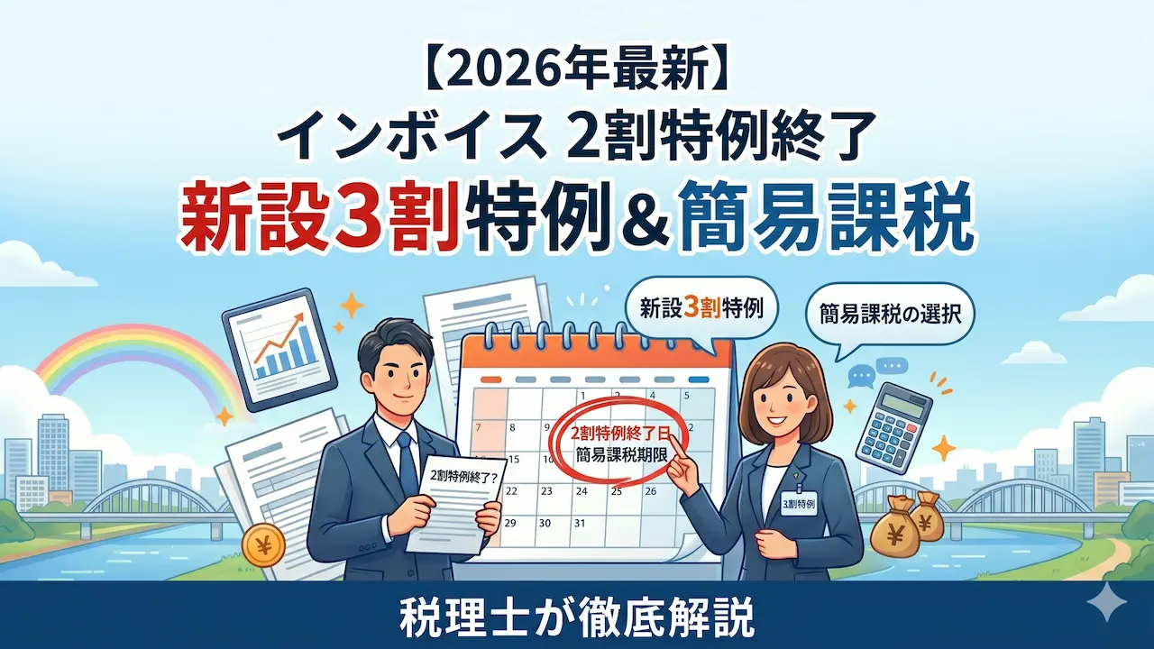 【2026年最新】インボイスの2割特例はいつまで？新設「3割特例」の要件と簡易課税の選択期限を税理士が徹底解説