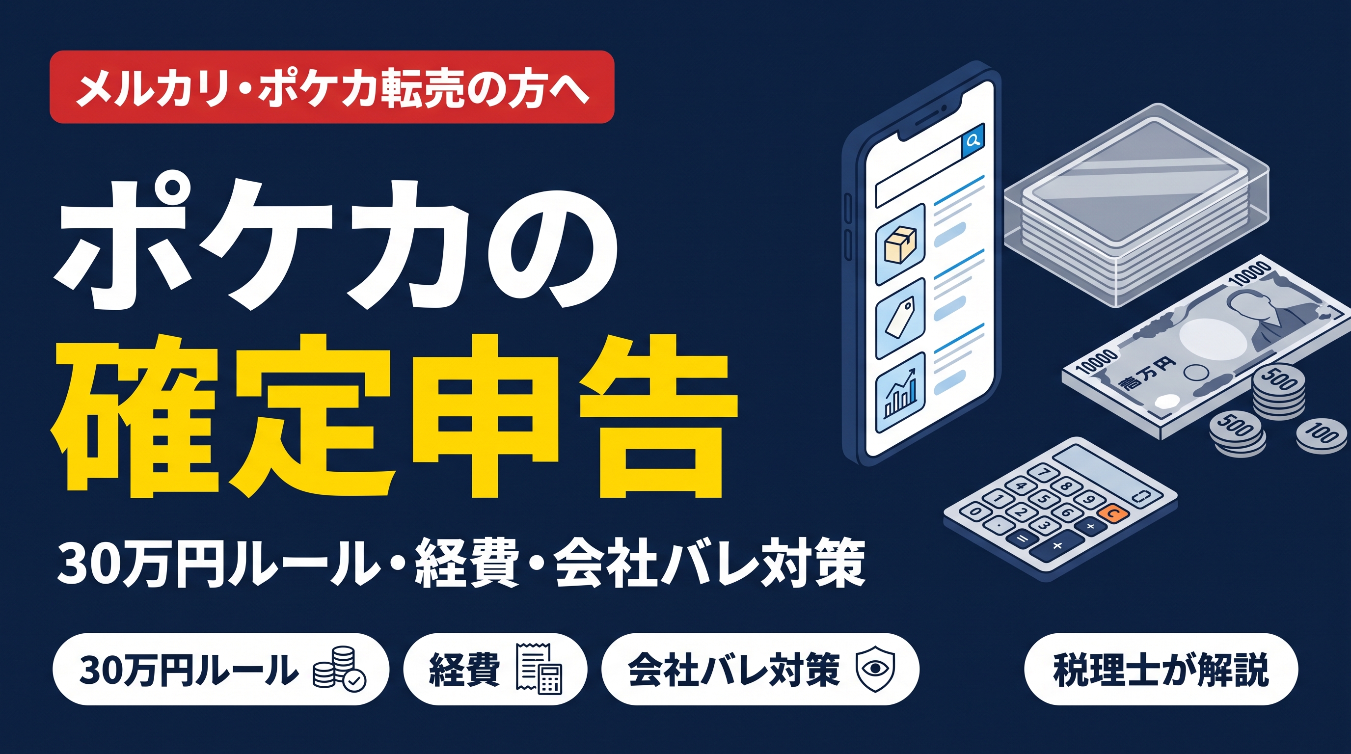 【メルカリ×ポケカ】確定申告のライン・経費・会社バレ対策を税理士が解説